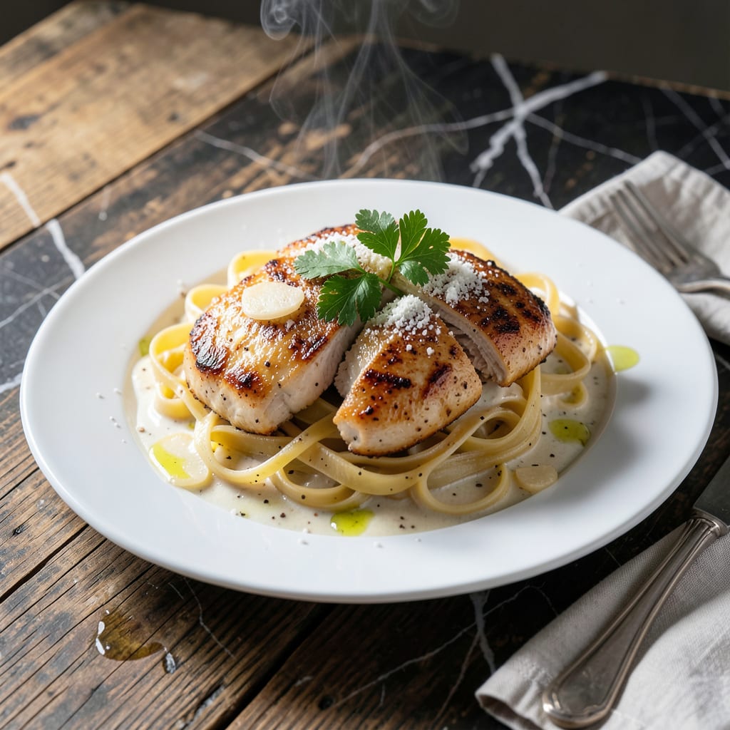 Italian Chicken Pasta White Sauce Recipe: Garlic Infused Creamy Coating detailed visual guide