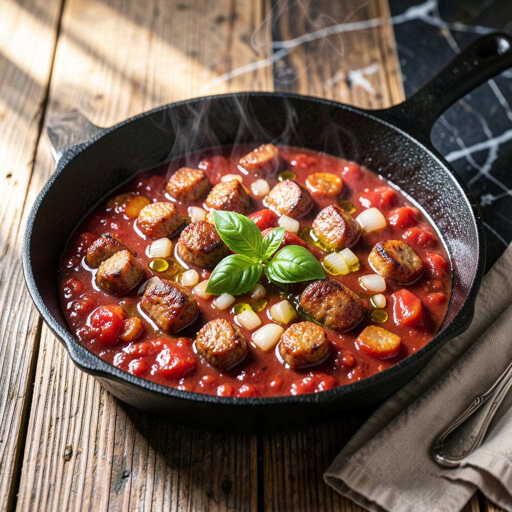 Italian Sausage Sauce Recipe: Rich Tomato Base with Herbed Depth illustration with key details