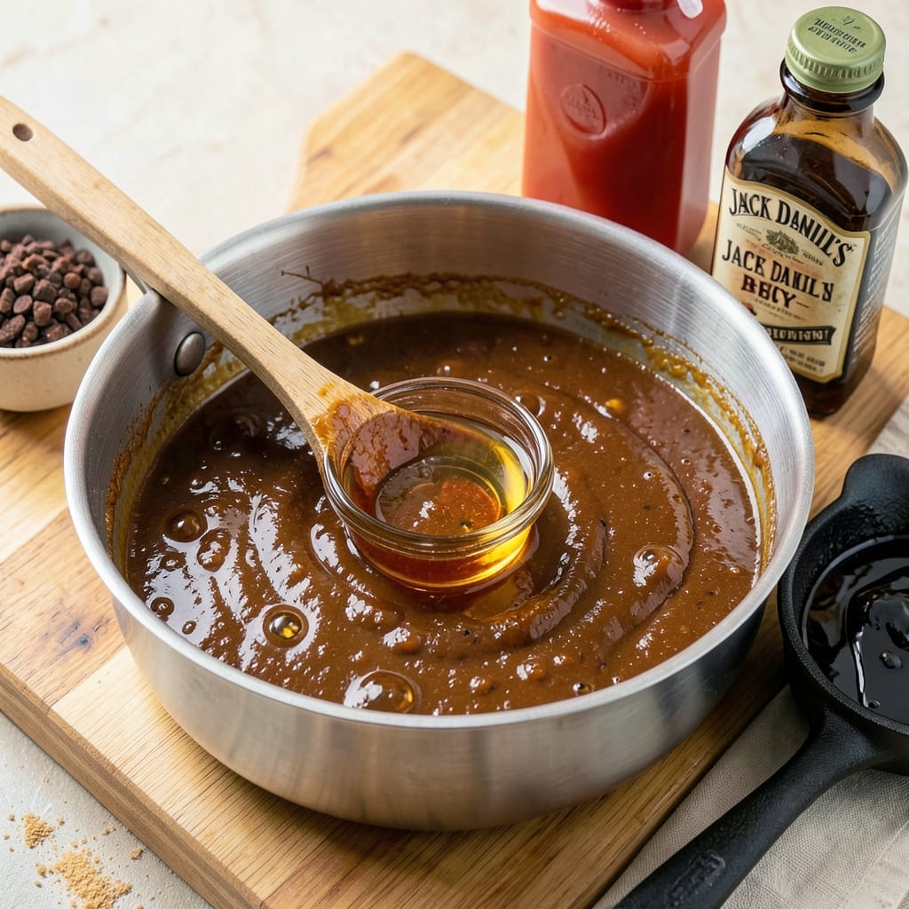 Jack Daniel's BBQ Sauce Recipe: Smoky Sweet Glaze for Grilling Season example with annotations