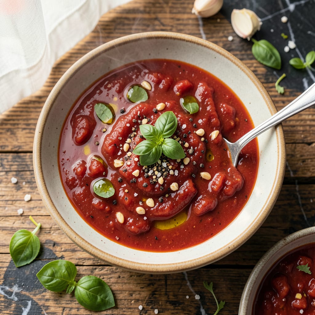 Jamie Oliver's Pizza Sauce Recipe: Bold Tomato Flavor in 10 Minutes example with annotations