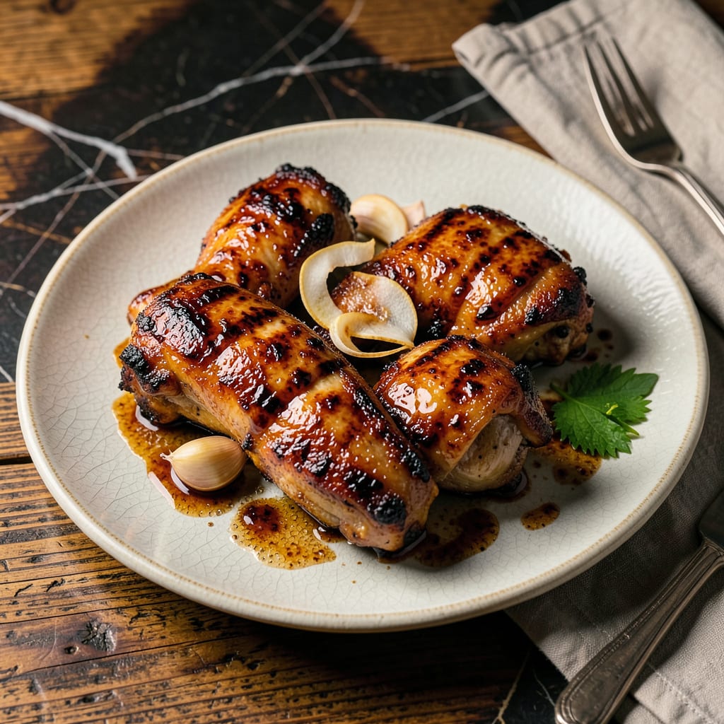 Japanese BBQ Sauce Chicken Recipe: Sticky Sweet Glaze Over Juicy Thighs example with annotations