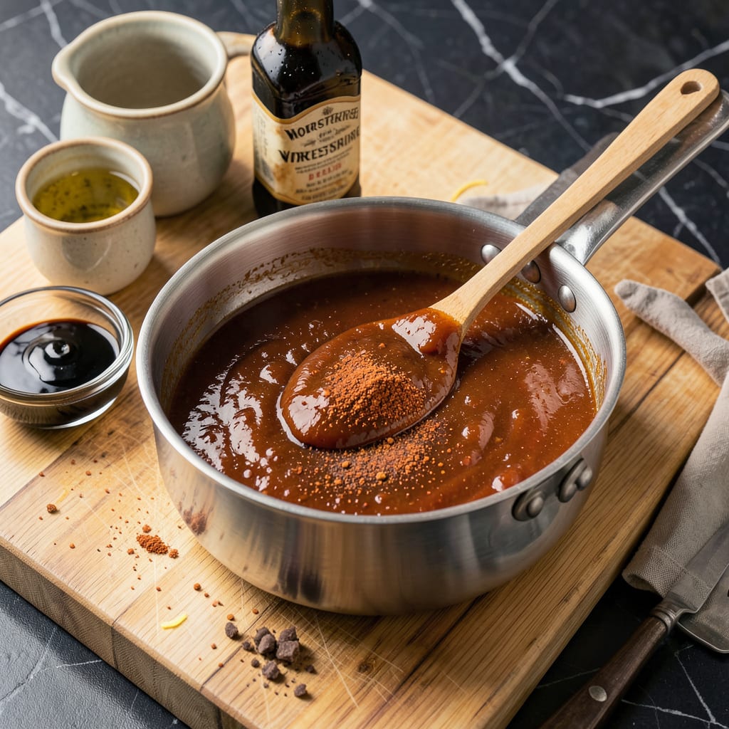 Visual representation of ketchup bbq sauce recipe