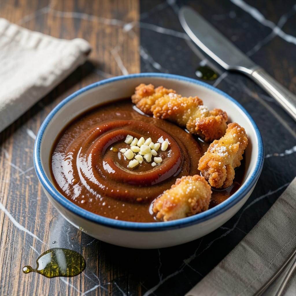Korean Fried Chicken Dipping Sauce Recipe: Sweet and Spicy Glossy Finish example with annotations