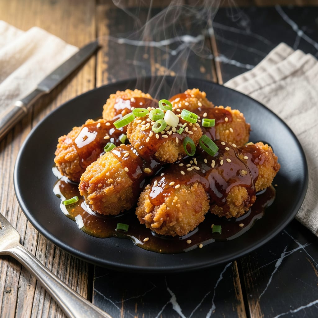Korean Fried Chicken Sauce Recipe: Sticky Sweet Spicy Glaze for Crispy Coating example with annotations