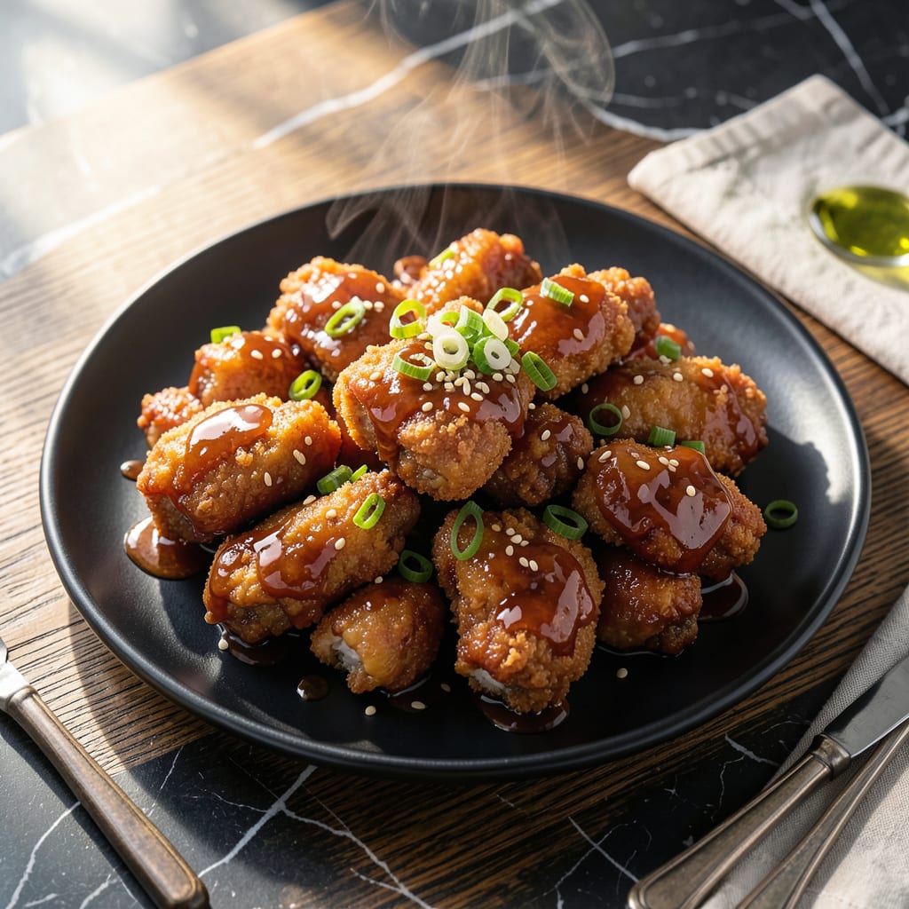 Visual representation of Korean Fried Chicken Soy Sauce Recipe: Double Fried Crisp With Sticky Glaze