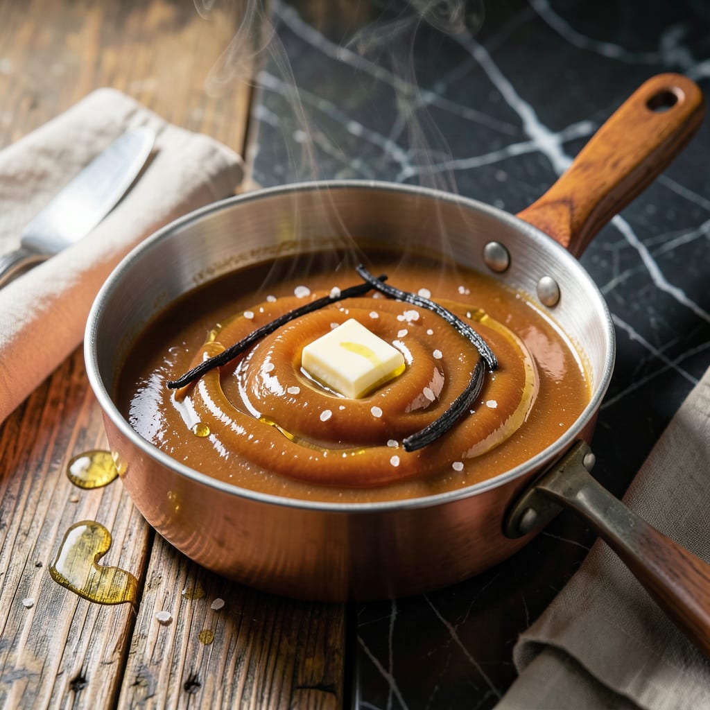 Leatherby's Caramel Sauce Recipe: Rich Buttery Sweetness for Desserts illustration with key details