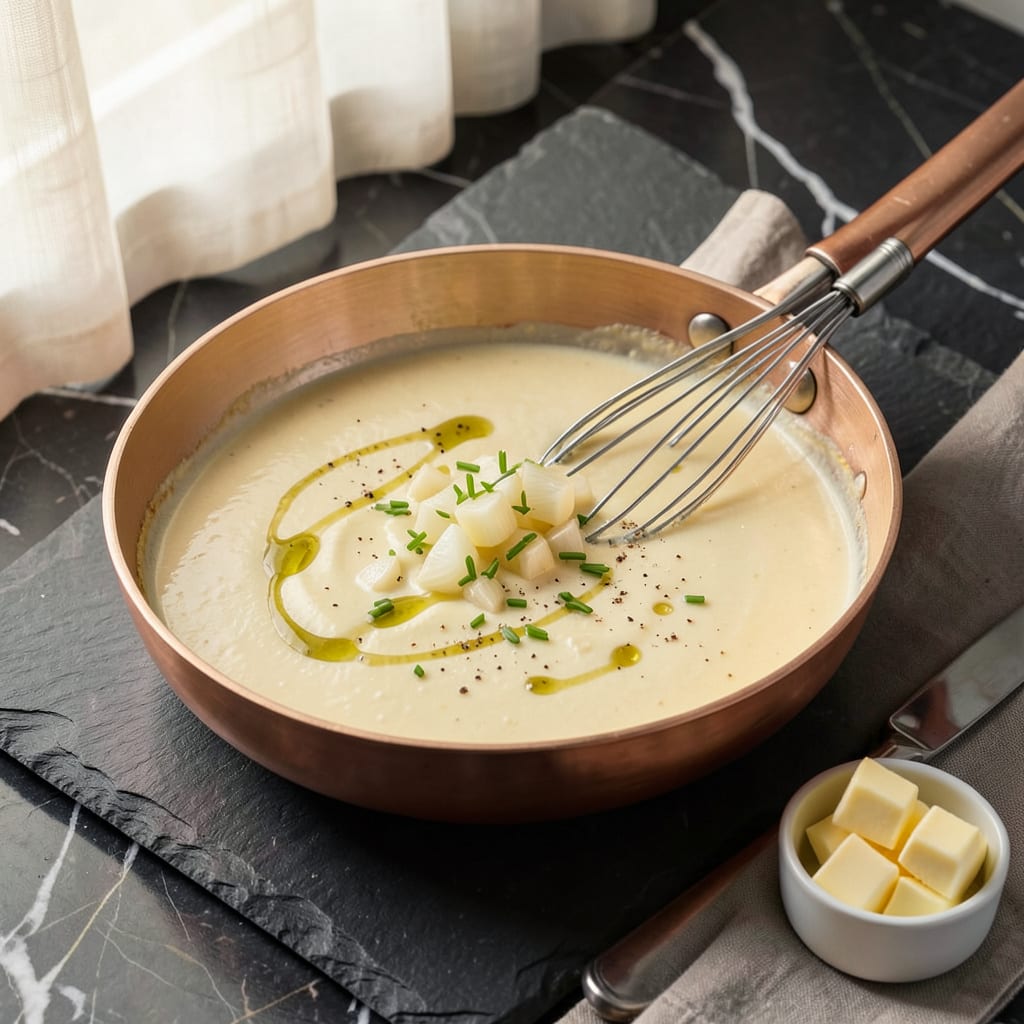 Lefrois Sauce Recipe: Classic French Butter Sauce for Seafood Elegance illustration with key details