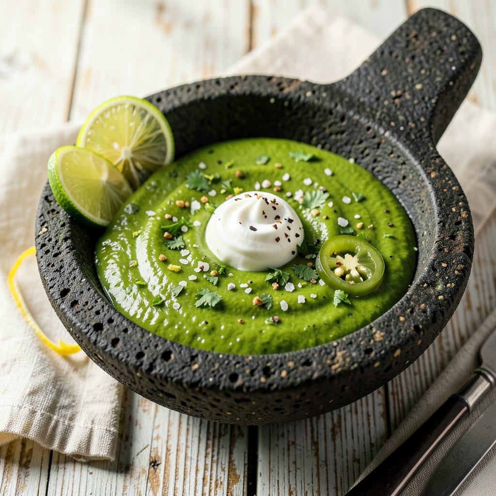 Mamacita's Green Sauce Recipe: Zesty Creamy Dip for Tacos and More example with annotations