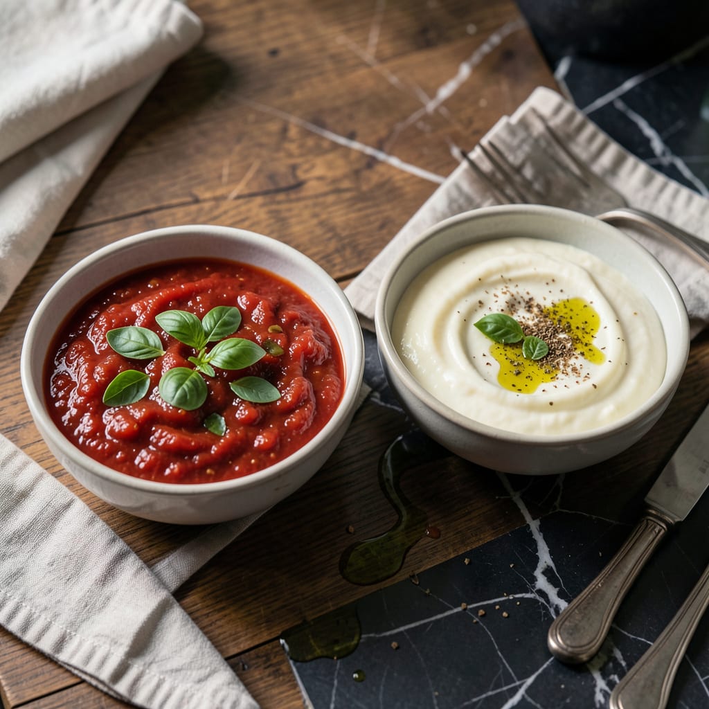 Marinara Sauce and Alfredo Sauce Recipe: Dual Italian Sauce Mastery example with annotations
