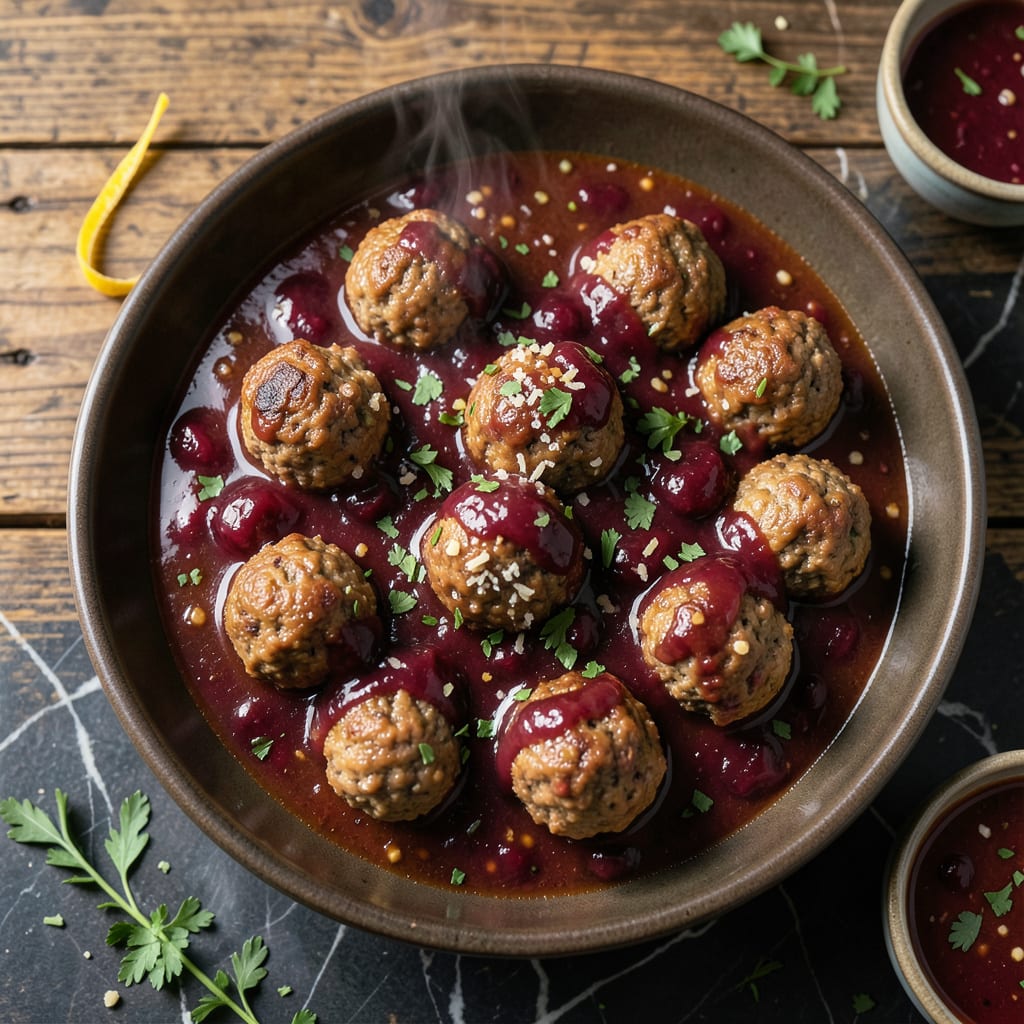 Visual representation of Meatball Sauce Recipe With Cranberry Sauce: Sweet Tart Twist on Classic Comfort