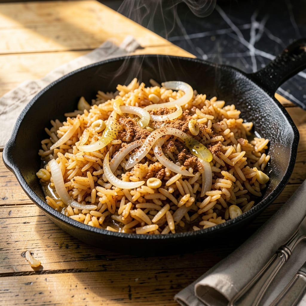 mexican rice recipe without tomato sauce illustration with key details