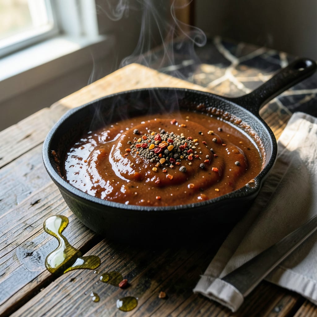 NC BBQ Sauce Recipe: Vinegar Based Tang With a Kick illustration with key details