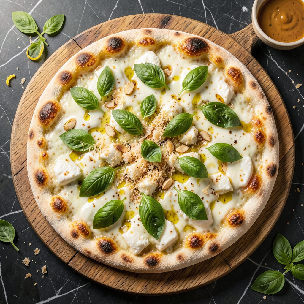 No Sauce Pizza Recipe: Crispy Crust with Bare Essential Toppings detailed visual guide