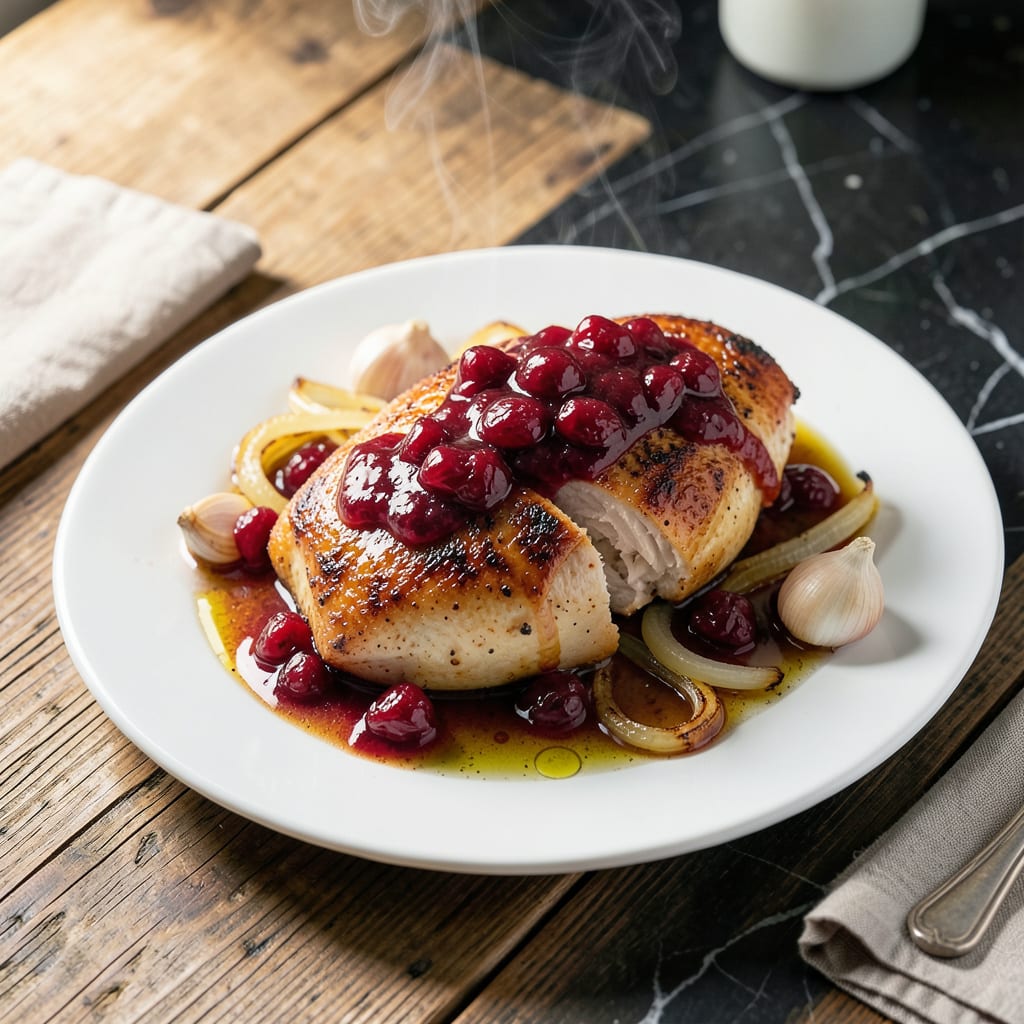 Ocean Spray Cranberry Sauce Chicken Recipe: Sweet Tart Pan Seared Elegance example with annotations