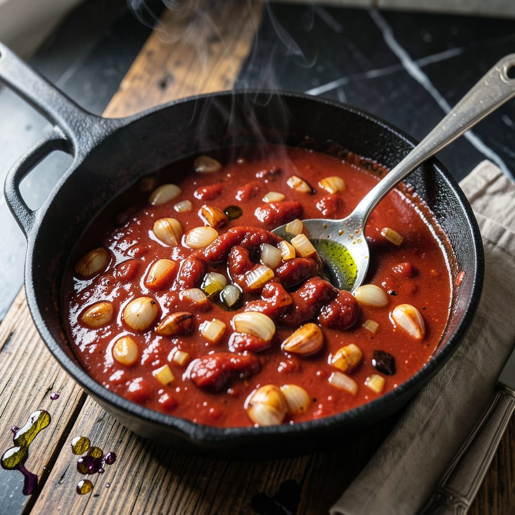 Old Fashioned Spaghetti Sauce Recipe: Slow Simmered Family Tradition example with annotations