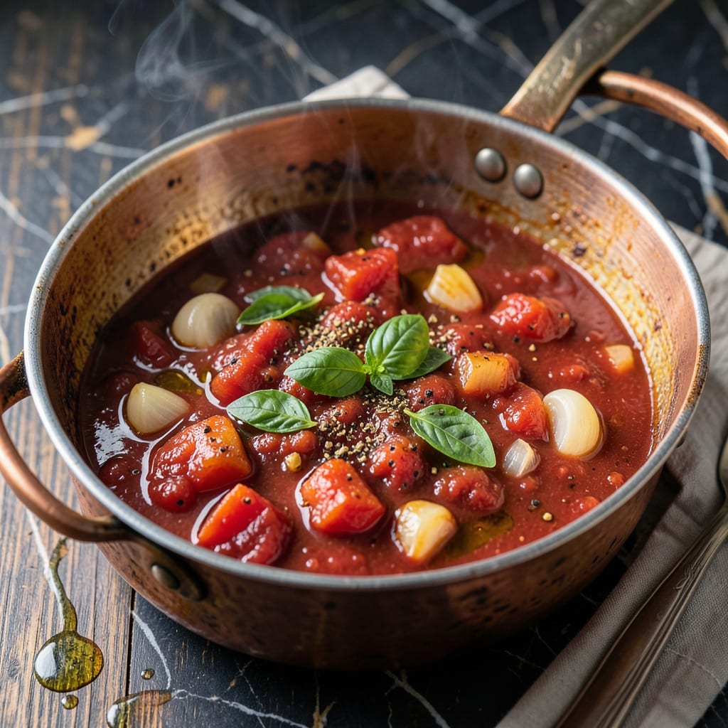 Old Fashioned Tomato Sauce Recipe: Slow Simmered Richness for Pasta Night illustration with key details