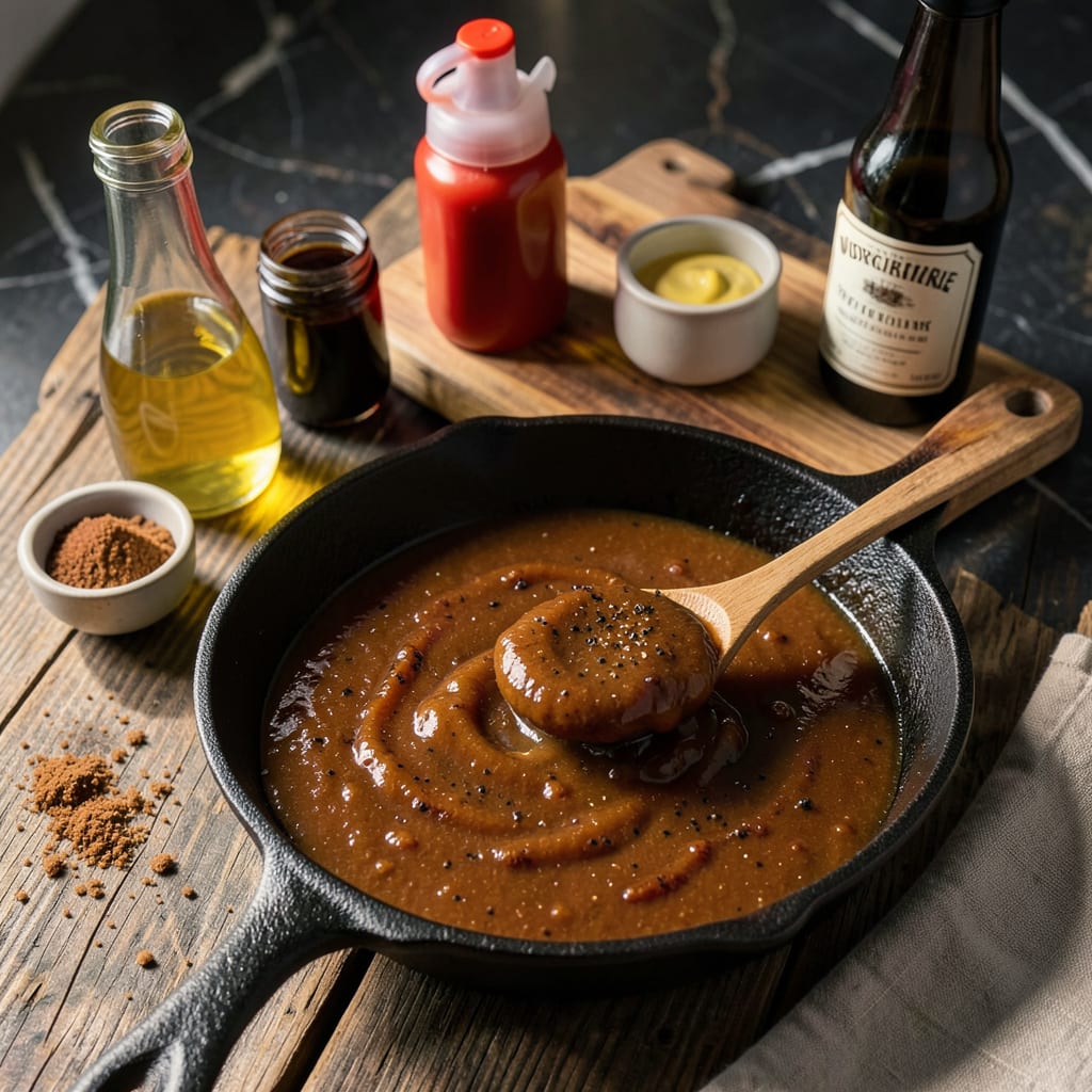 Open Pit BBQ Sauce Recipe: Tangy Sweet Glaze for Grilling Season illustration with key details