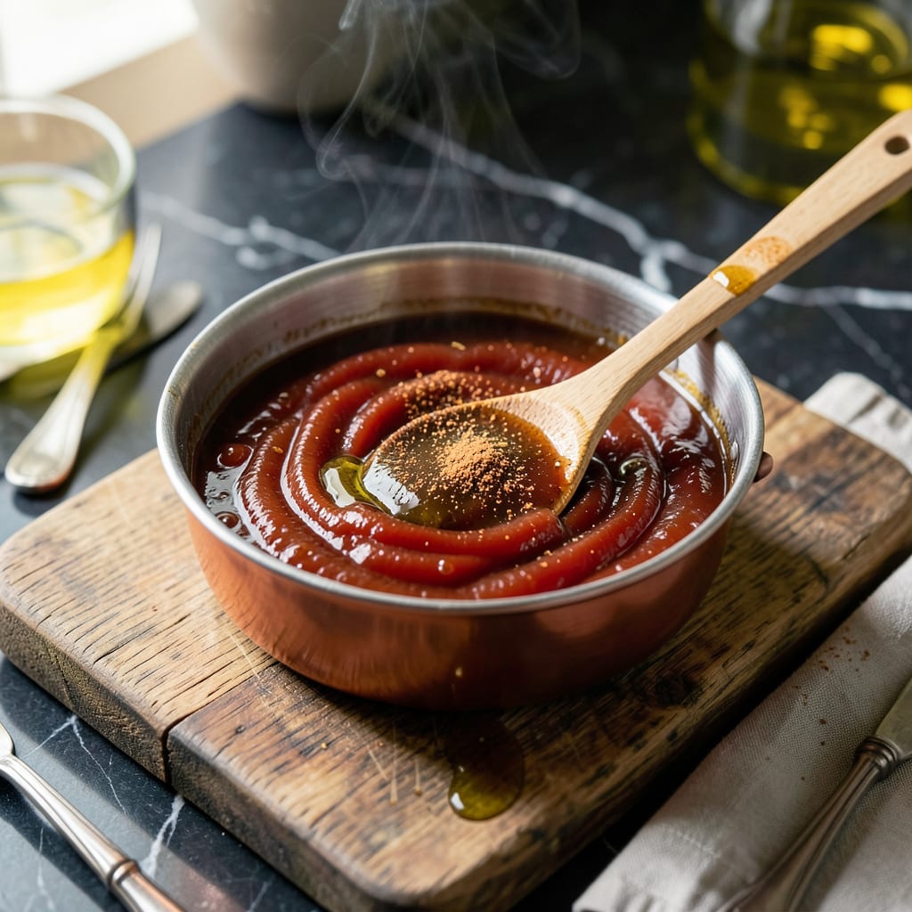 Original BBQ Sauce Recipe: Smoky Sweet Tang With a Honeyed Finish example with annotations