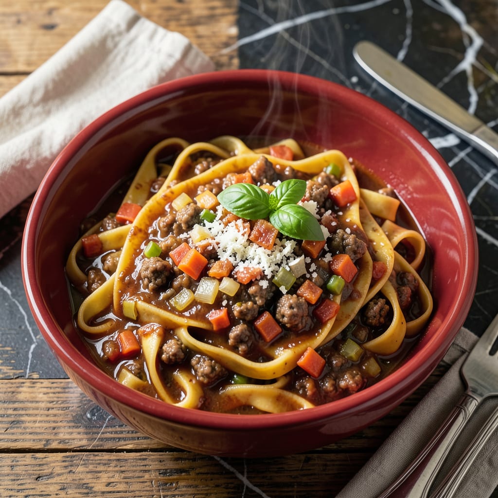 Original Bolognese Sauce Recipe: Slow Simmered Italian Tradition example with annotations
