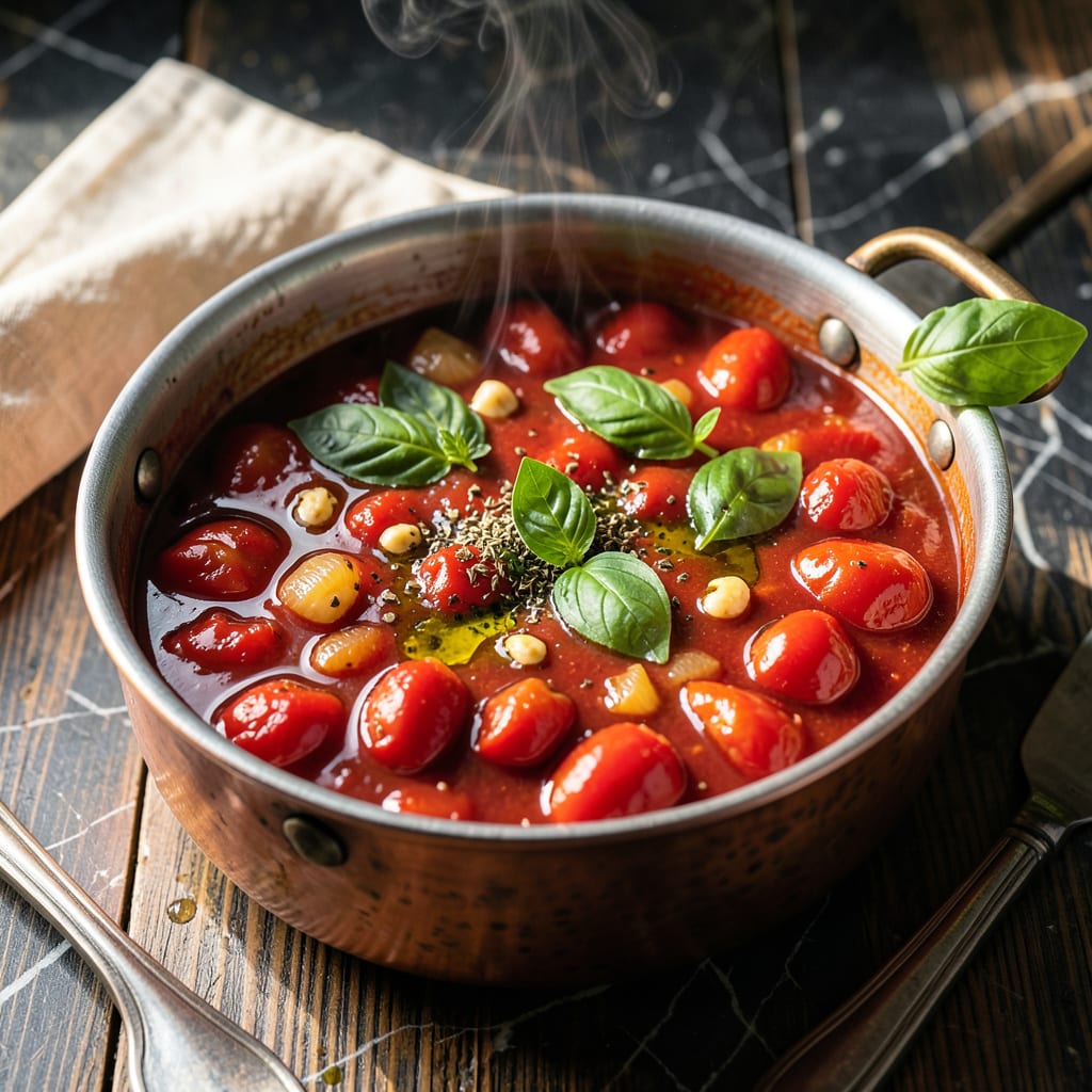 Original Spaghetti Sauce Recipe: Slow Simmered Family Favorite example with annotations