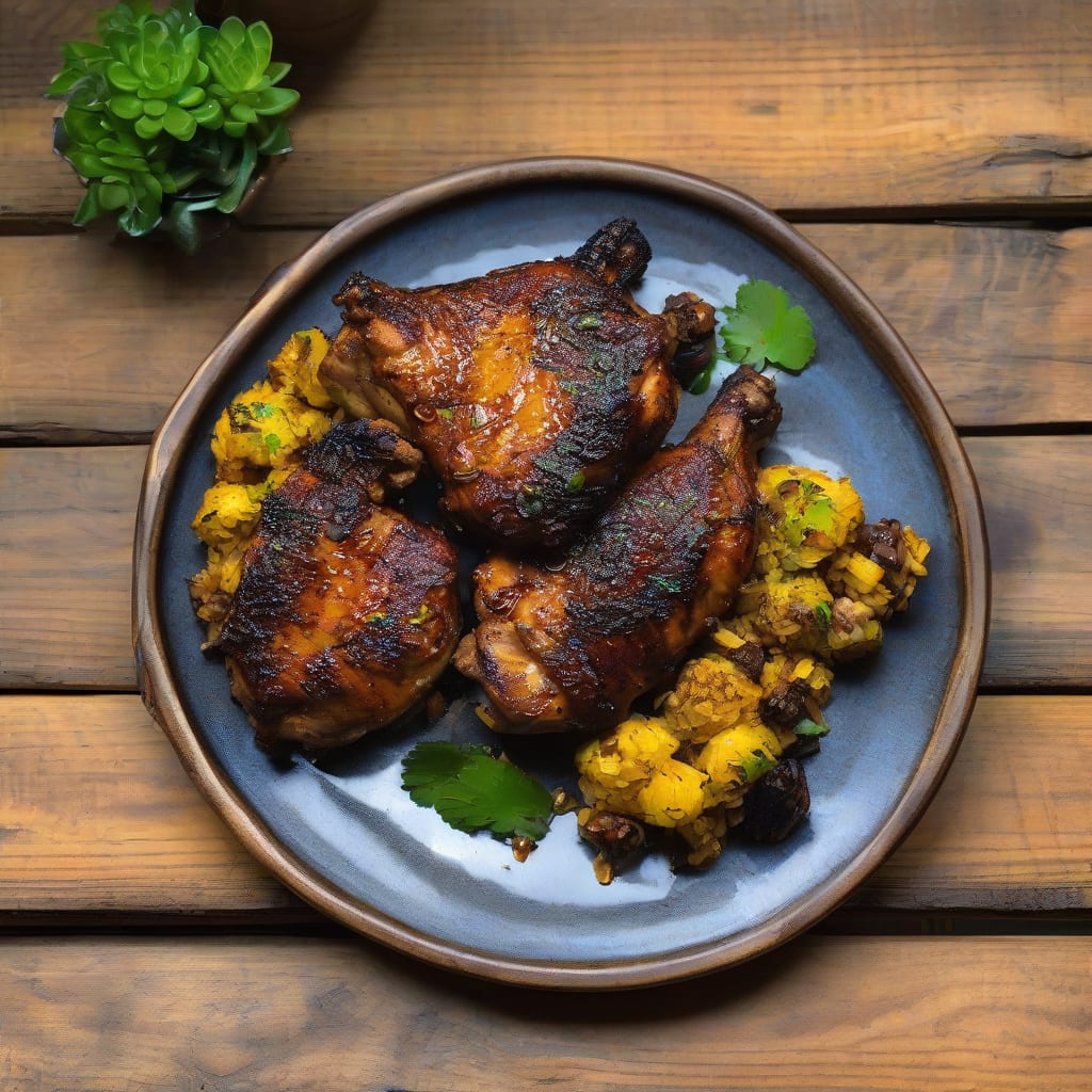 Oven Baked Jerk Chicken Recipe: Caribbean Spice Perfection illustration with key details