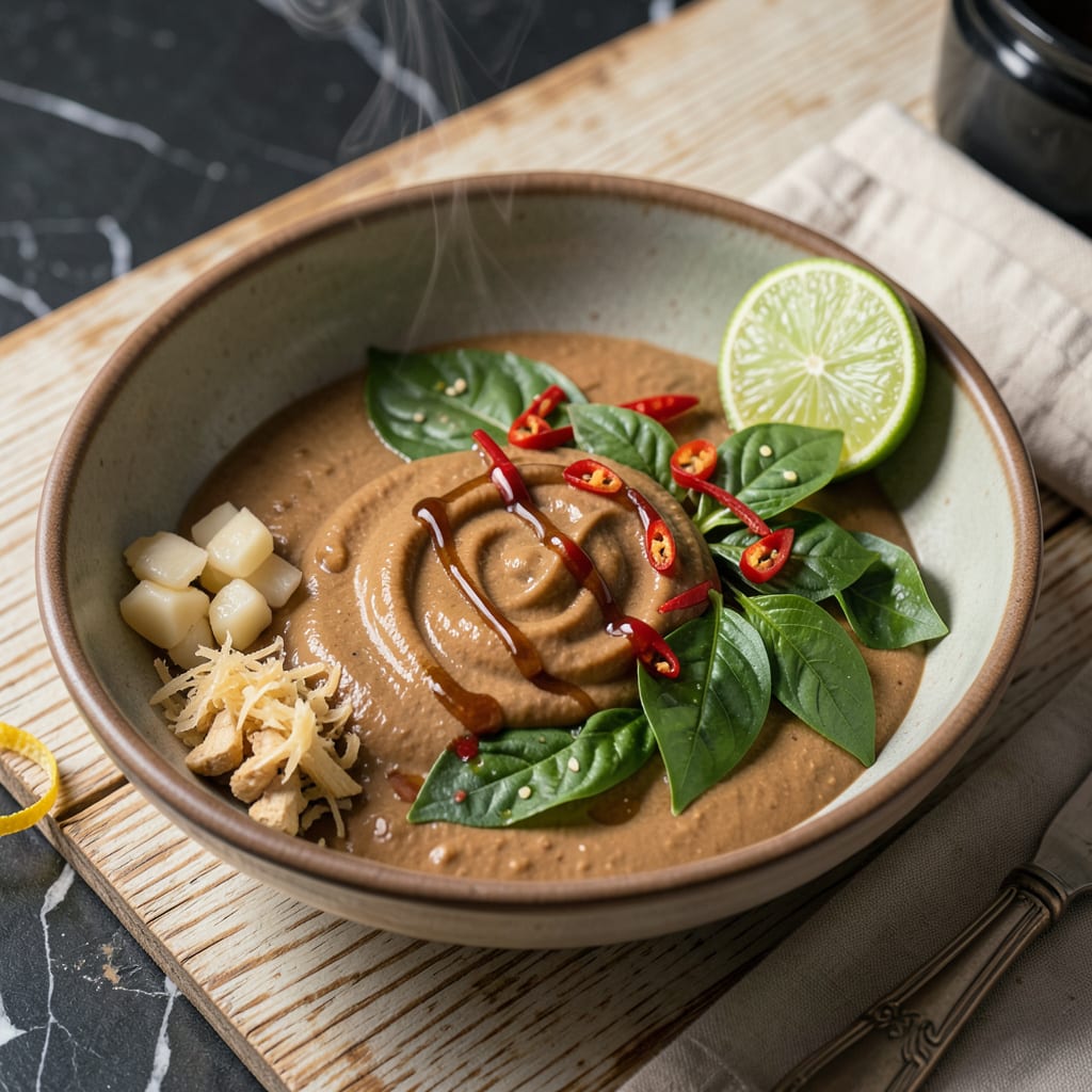peanut sauce recipe example with annotations