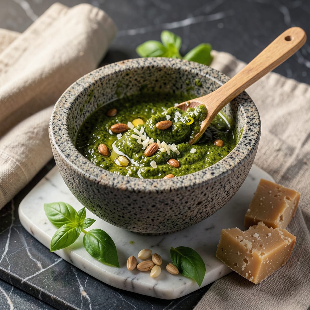 Visual representation of Pesto Sauce Recipe: Fresh Basil Magic in 5 Minutes Flat