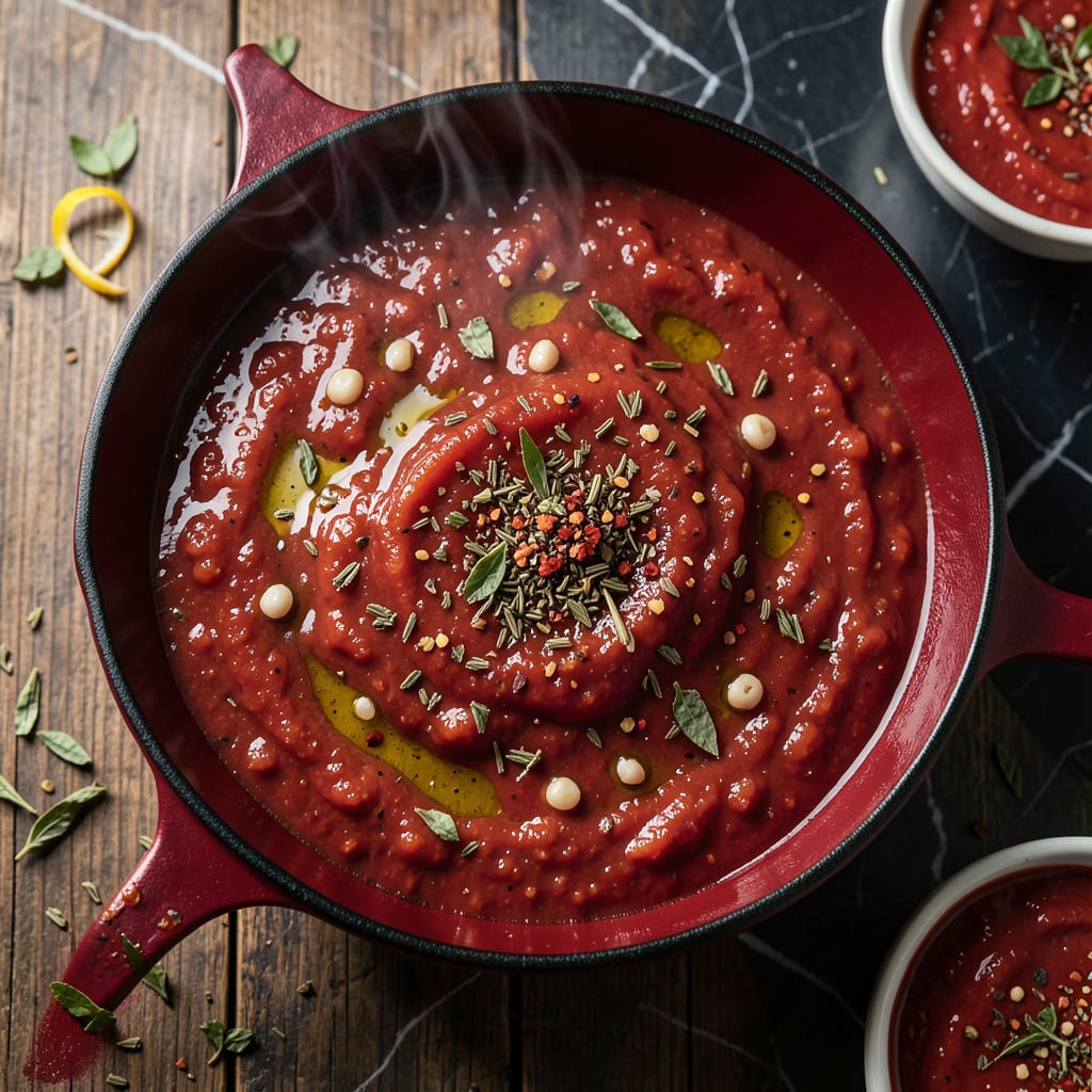 Pizza Sauce Recipe Using Tomato Sauce: Rich Herb Infused Base for Perfect Pies example with annotations