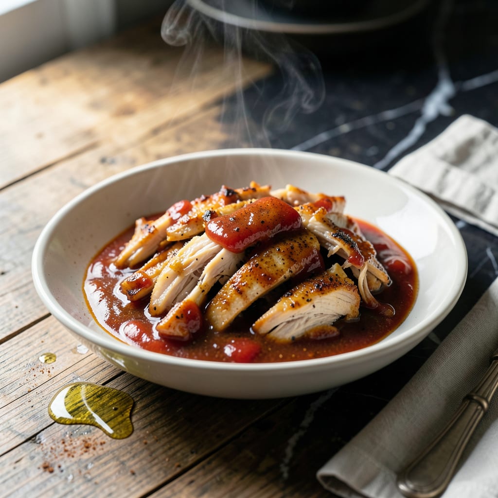 Visual representation of Pulled Chicken Sauce Recipe: Tangy BBQ Blend for Shredded Perfection