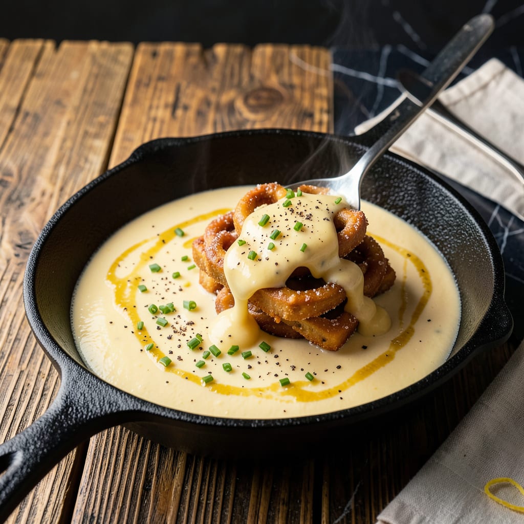 Visual representation of recipe for beer cheese sauce