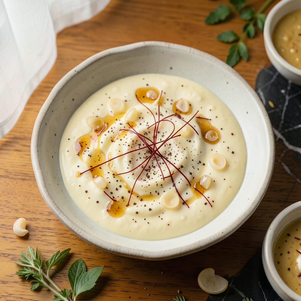 Visual representation of saffron cream sauce recipe
