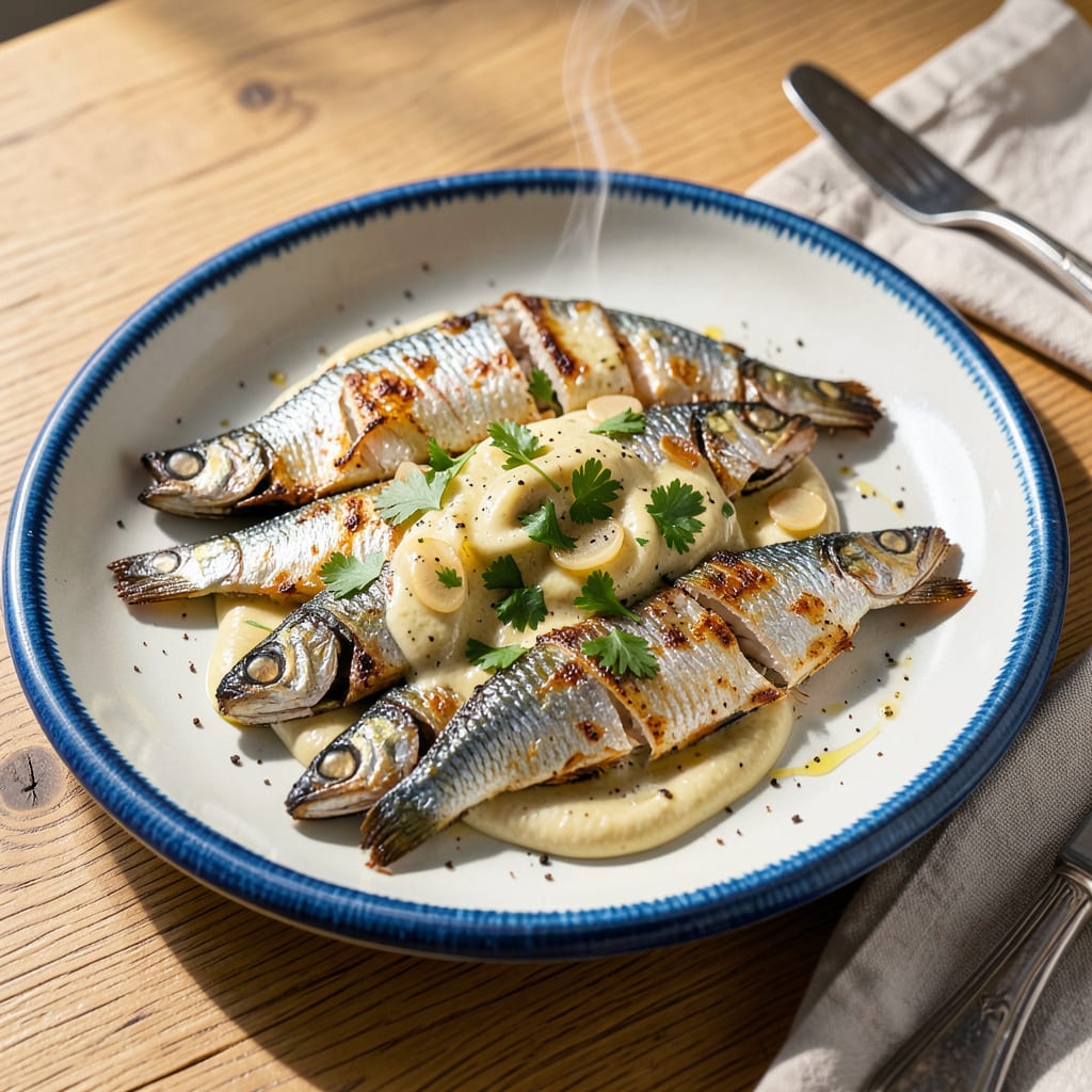 sardines in mustard sauce recipe illustration with key details
