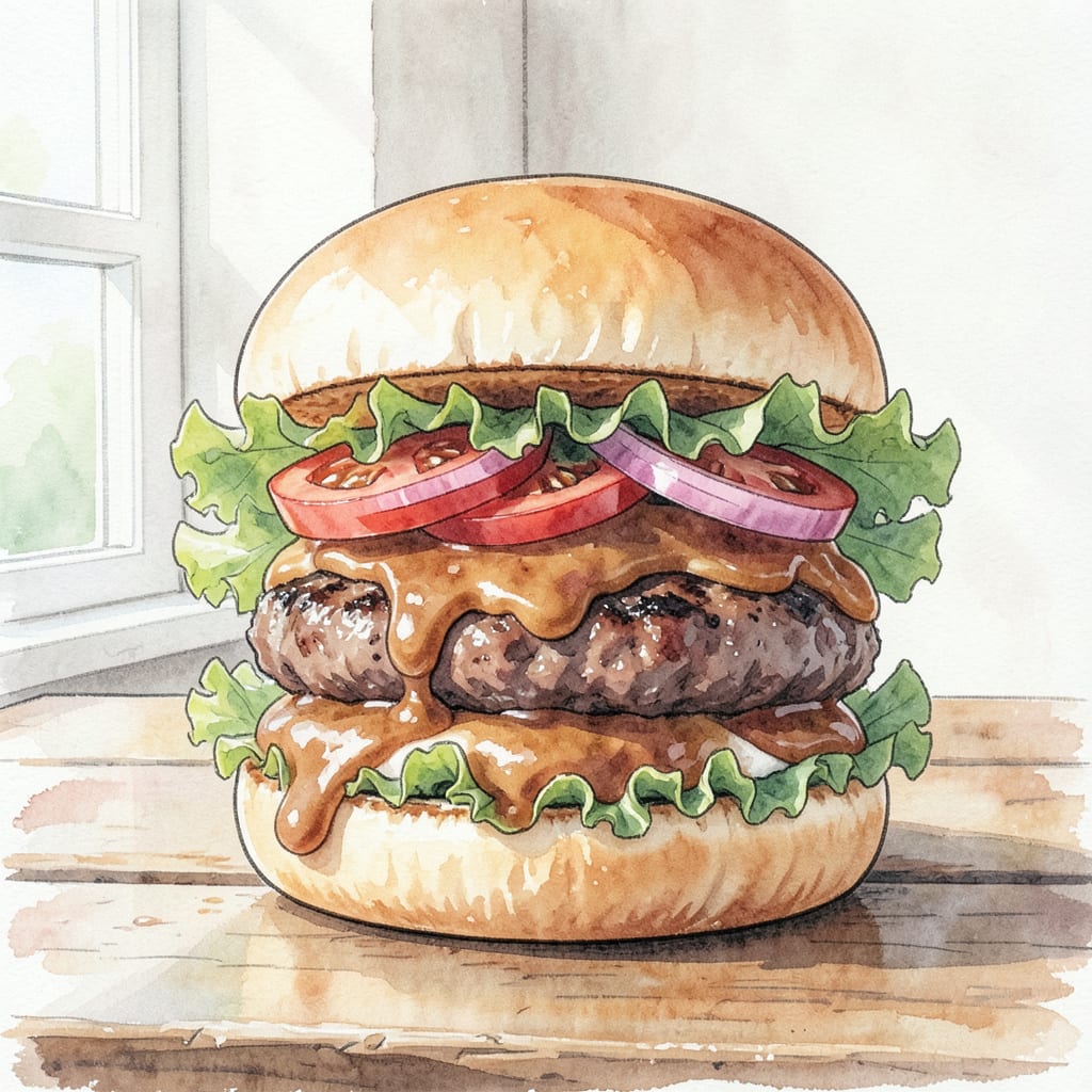 Secret Sauce Burger Recipe: Juicy Patty with Signature Flavor example with annotations