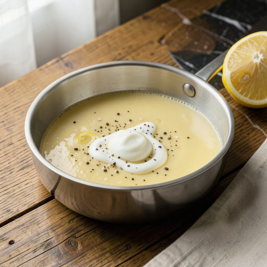 simple lemon butter sauce test recipe illustration with key details