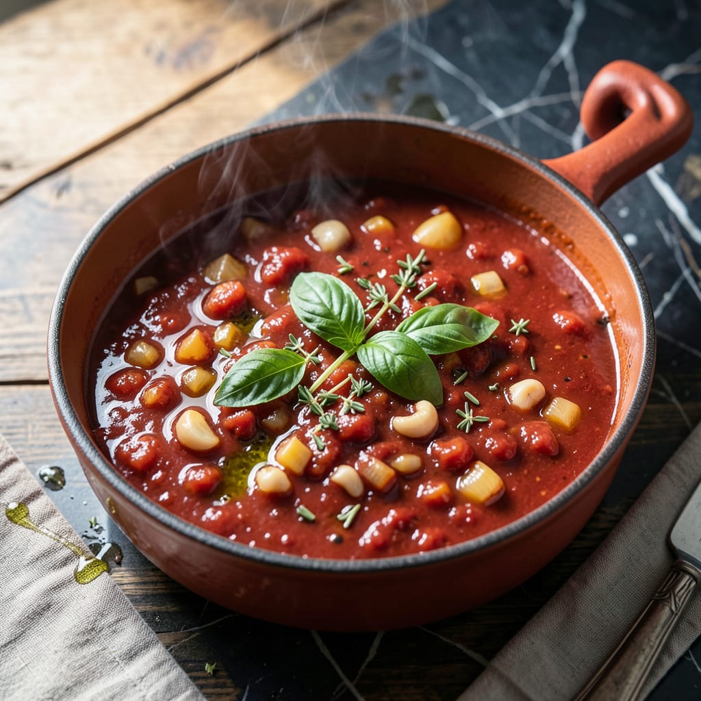 Comprehensive Spaghetti Sauce Recipe With Tomato Sauce: Rich Simmered Flavor With Fresh Herbs visual reference