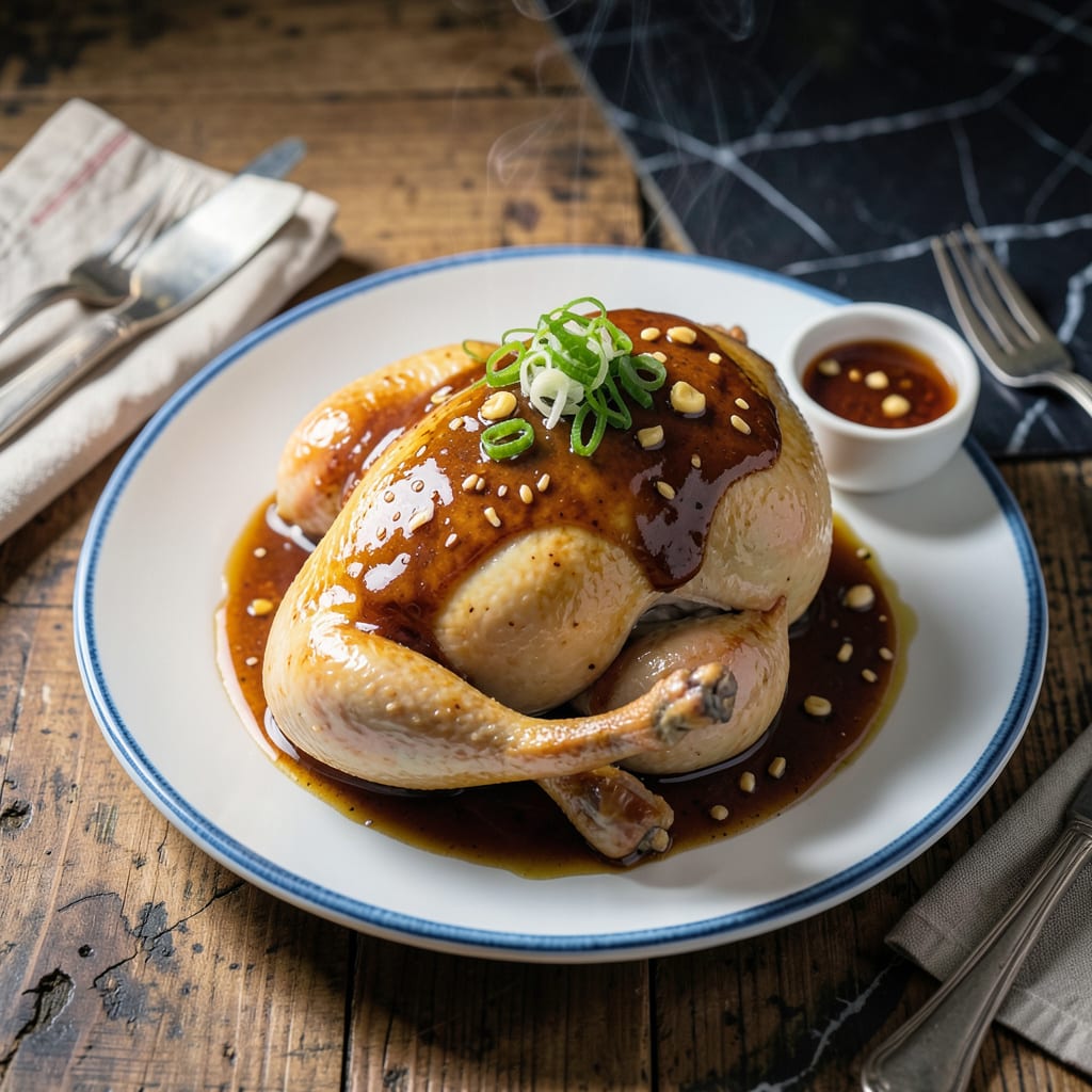 Steam Chicken Sauce Recipe: Fragrant Ginger and Garlic Infusion example with annotations