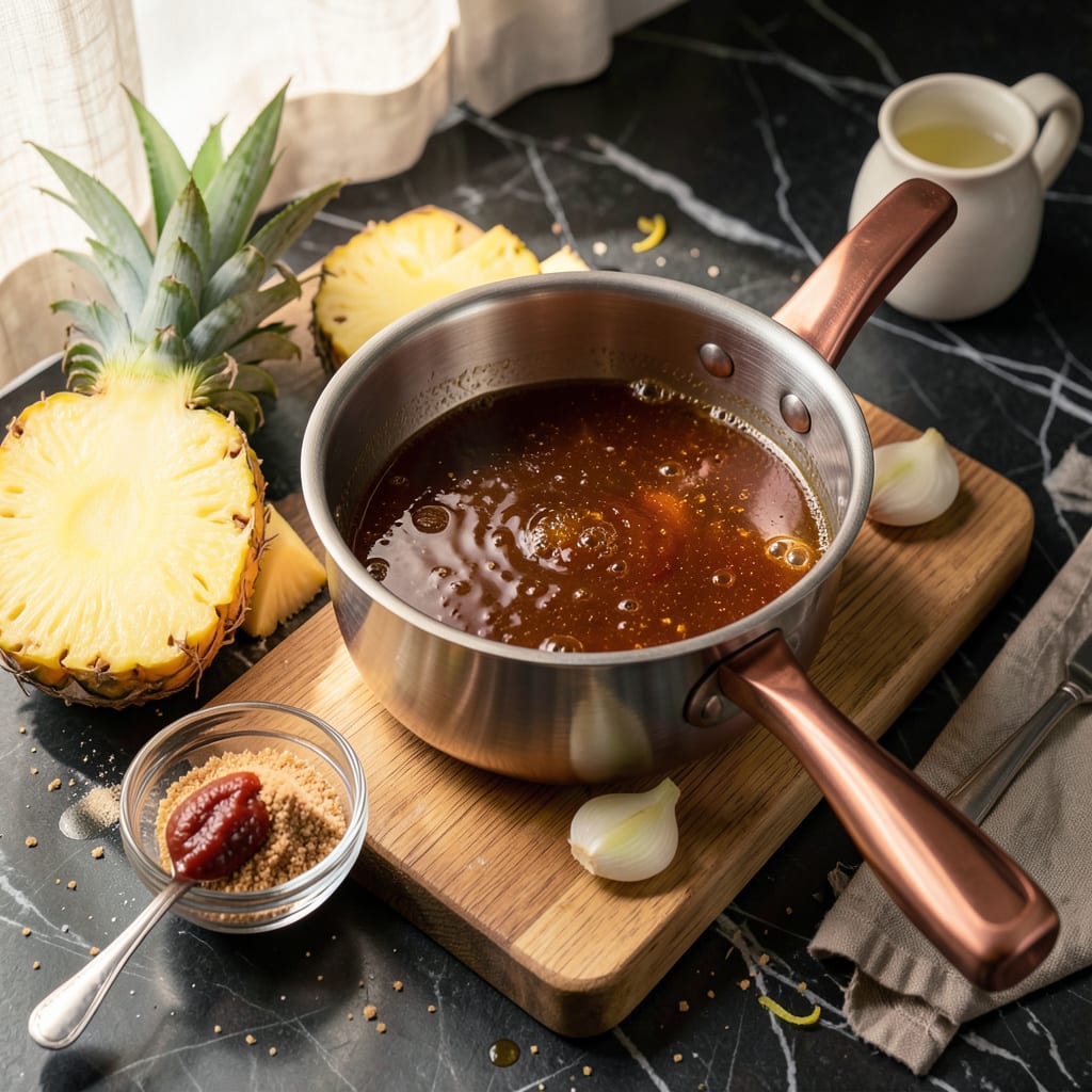 sweet and sour sauce recipe example with annotations