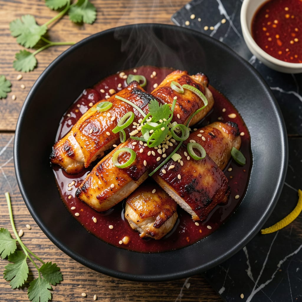 Complete Sweet Red Chili Sauce Chicken Recipe: Asian Inspired Sweet and Spicy Glaze overview image
