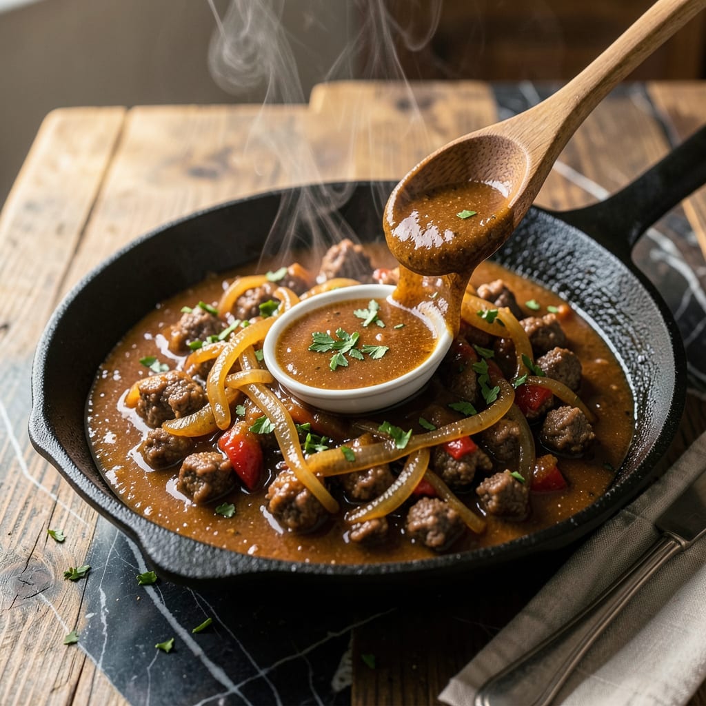 T&L Hot Dog Sauce Recipe: Tangy, Meat Packed Chili for Classic Dogs example with annotations
