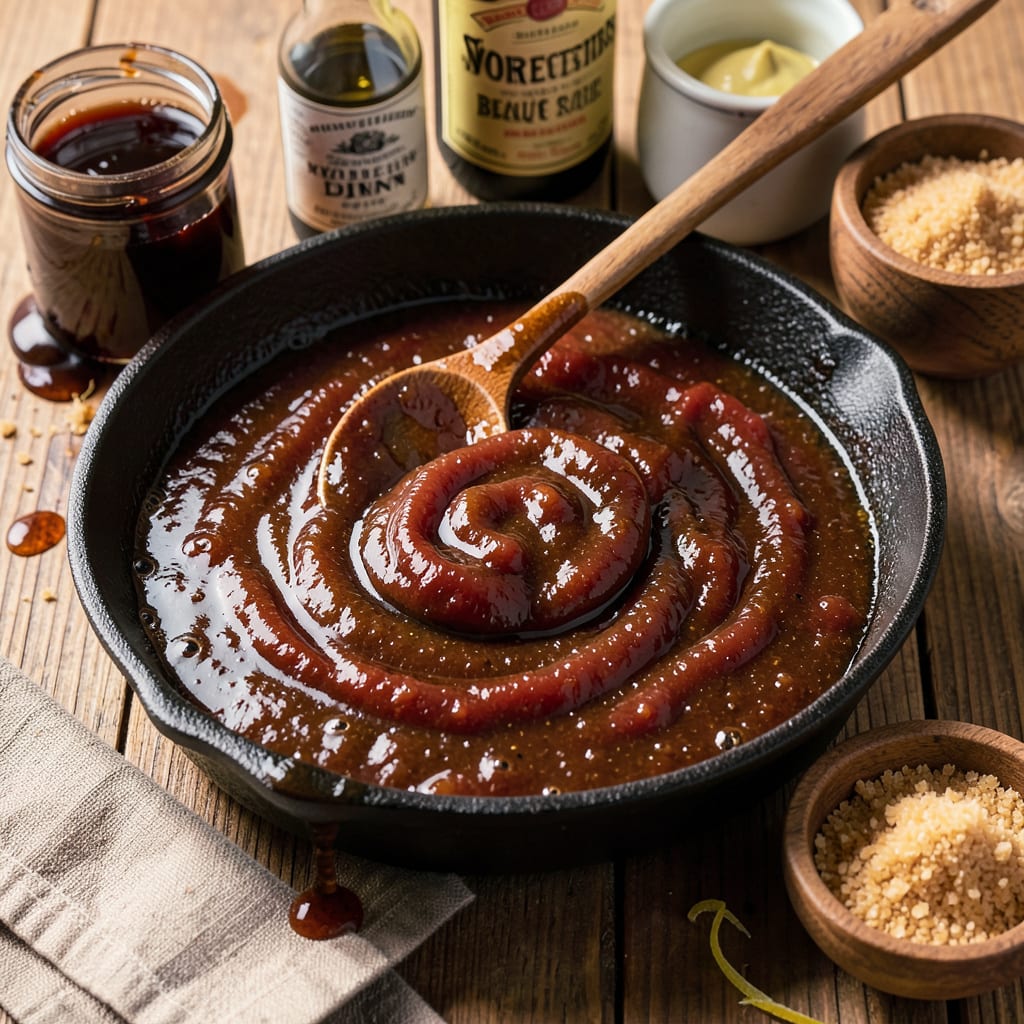 Tennessee BBQ Sauce Recipe: Tangy Sweet Glaze for Smoky Ribs example with annotations
