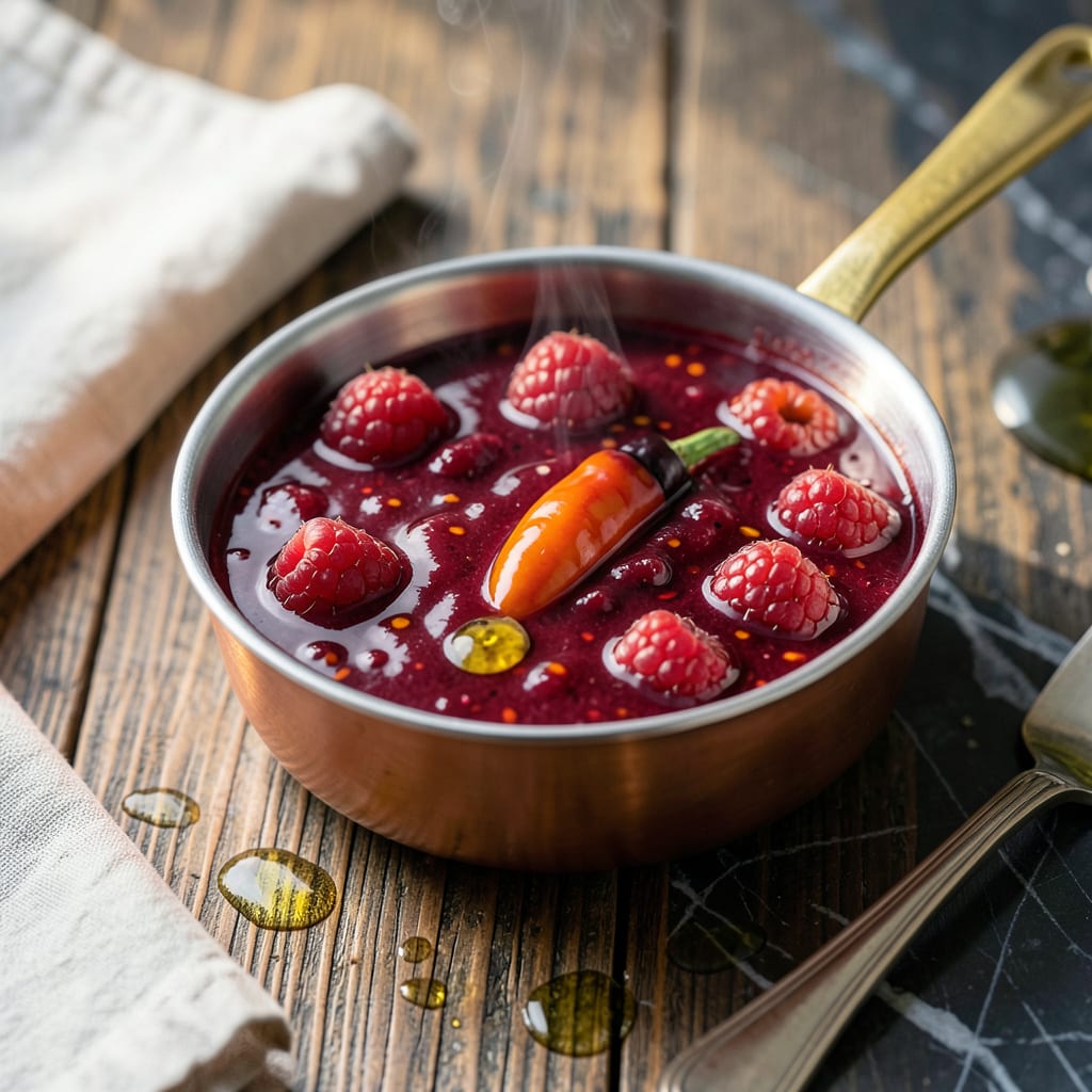 TGI Fridays Raspberry Habanero Sauce Recipe: Sweet Heat With a Fruity Finish example with annotations