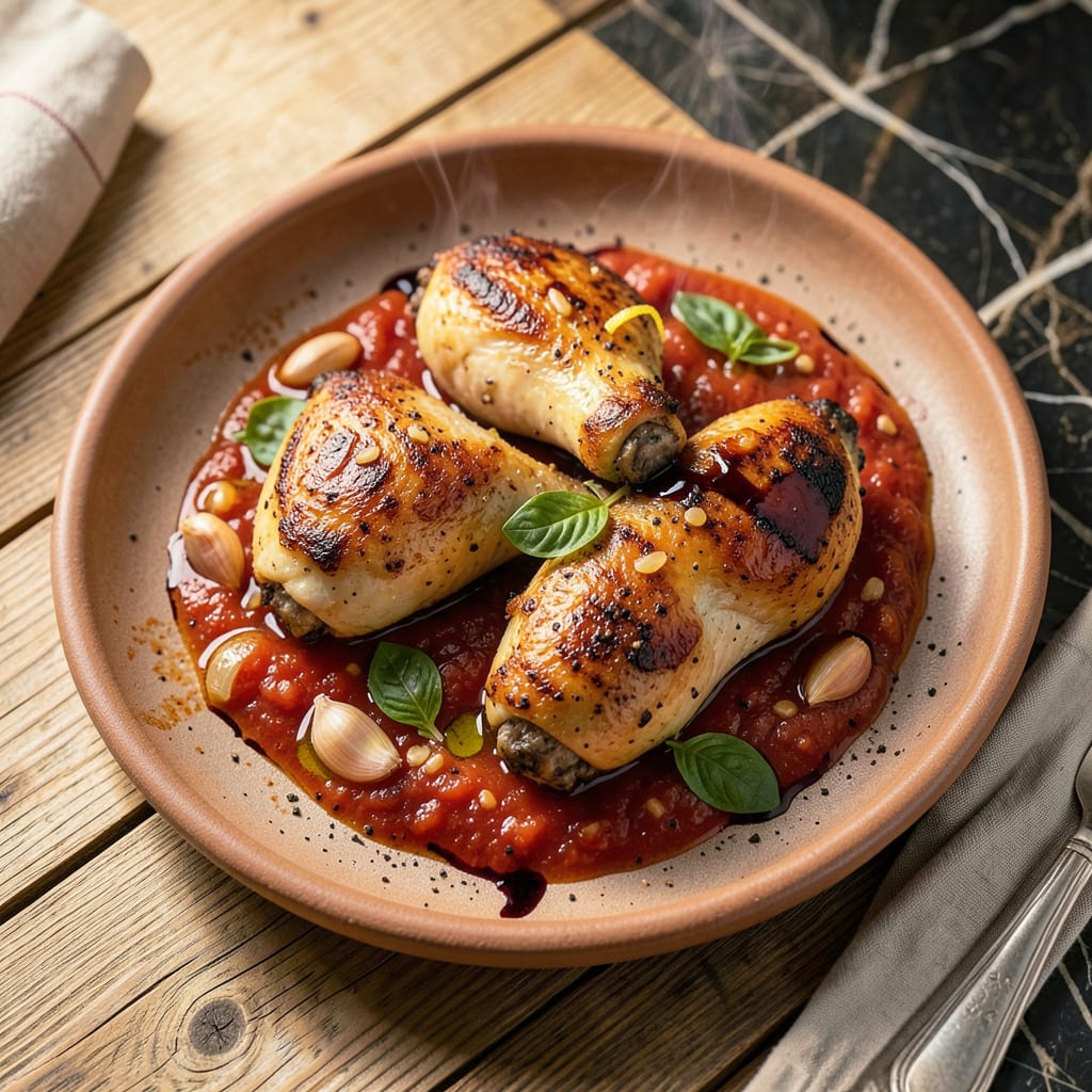 Visual representation of Tomato Sauce Chicken Recipe: Tender Thighs in Rich Italian Gravy