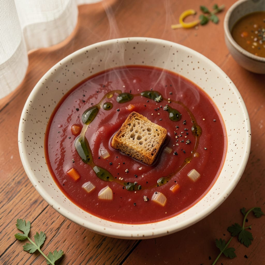 Visual representation of Tomato Soup Recipe Using Tomato Sauce: Rich, Velvety Comfort in 30 Minutes