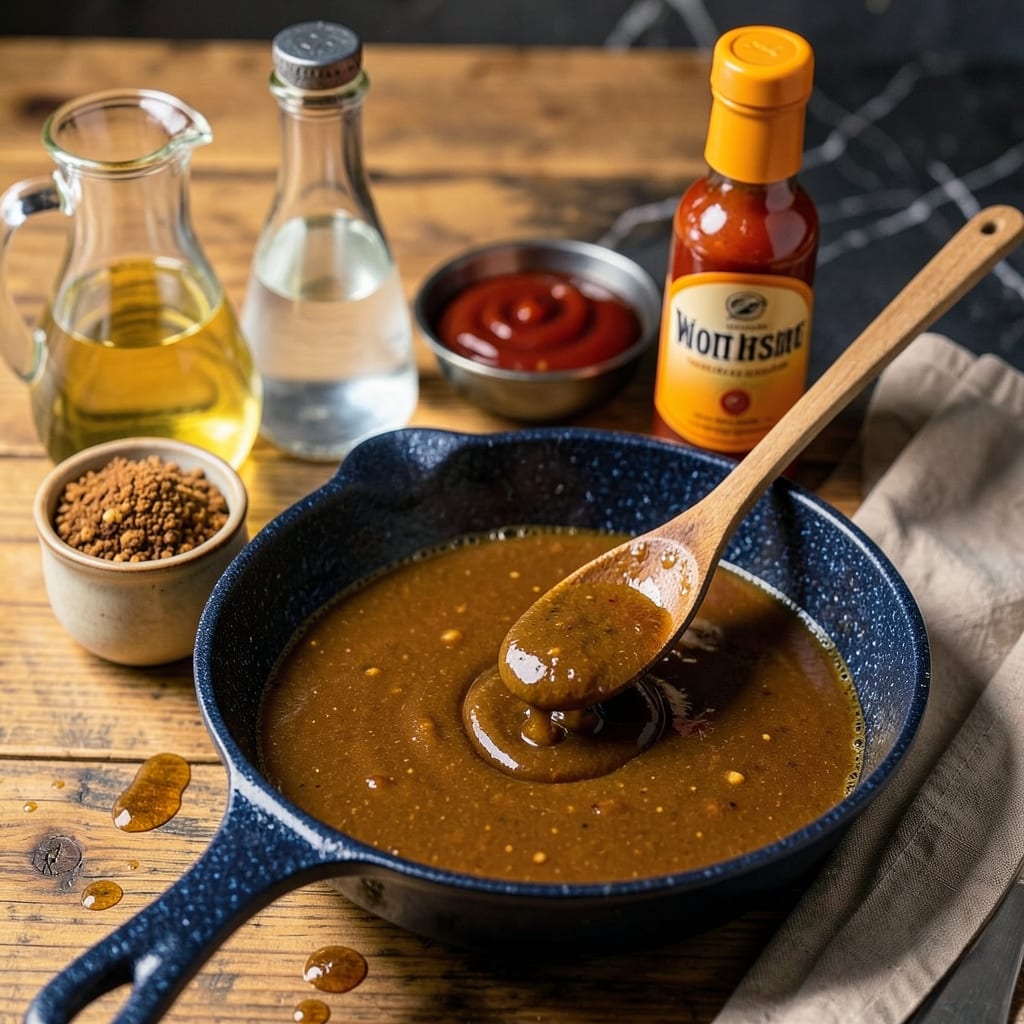 vinegar barbecue sauce recipe illustration with key details