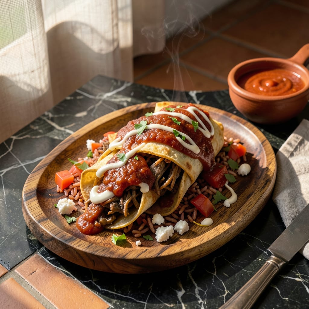 Comprehensive Wet Burrito Red Sauce Recipe: Rich, Spiced Tomato Base for Smothered Burritos visual reference