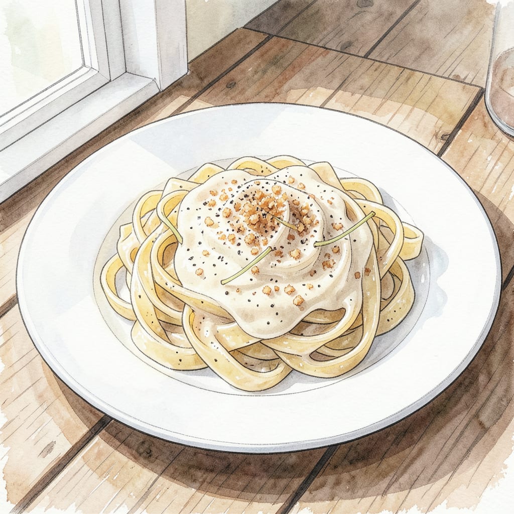 White Wine Alfredo Sauce Recipe: Creamy Restaurant Style Delight example with annotations