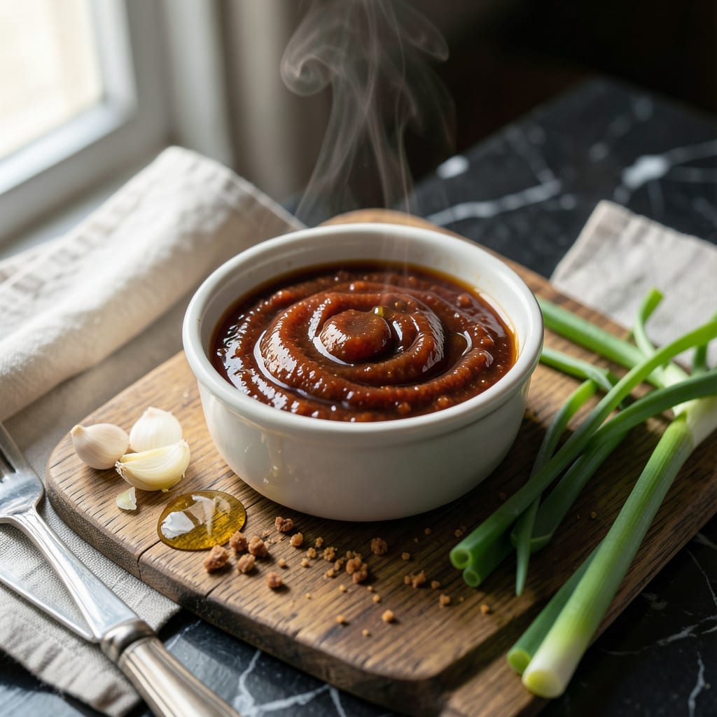 Wingstop Korean BBQ Sauce Recipe: Sweet and Spicy Glaze for Wings example with annotations