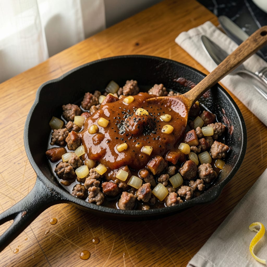 Yann's Hot Dog Sauce Recipe: Tangy, Meat Rich Topping for Game Day illustration with key details