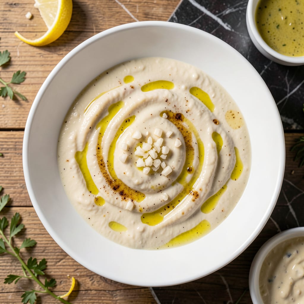 Zankou Chicken Garlic Sauce Recipe: Umami Rich Drizzle for Authentic Flavor example with annotations